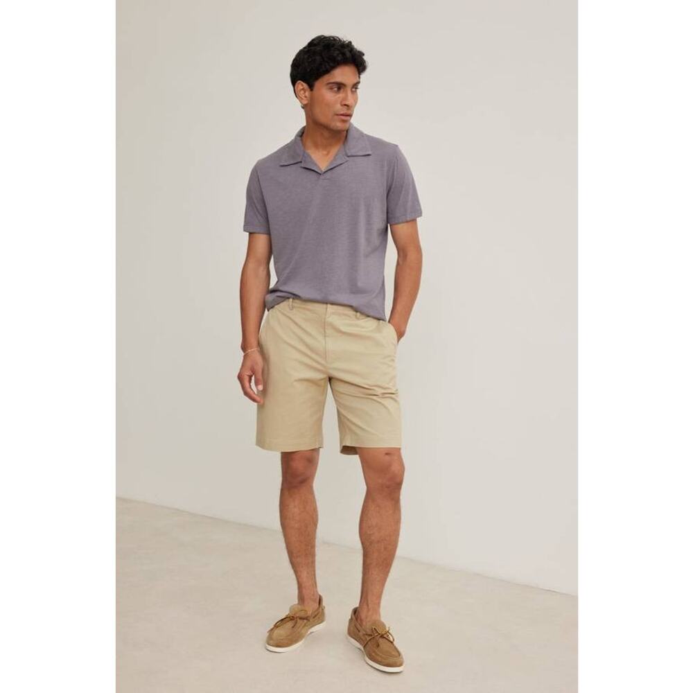 Velvet by Graham & Spencer Mens Raf Woven Chino Short Khaki 31 Minimalist Preppy